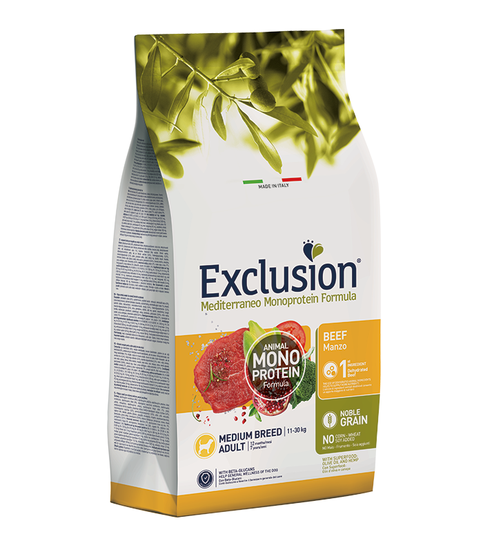 Crocchette Exclusion Mediterraneo Monoprotein – Cane Adult Medium Manzo 12kg-0