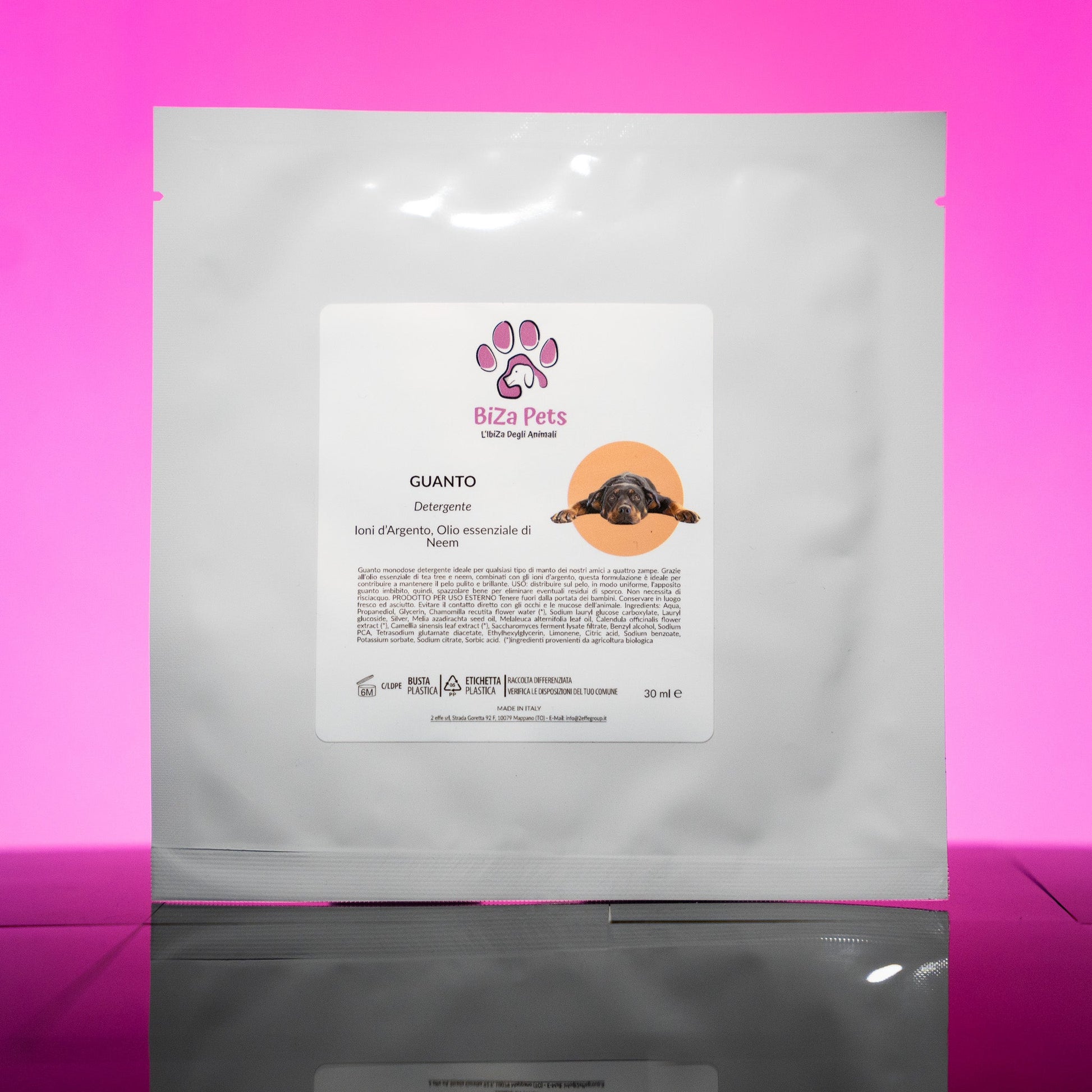 Guanto Detergente Monouso per Cani – BiZa Pets con Ioni d’Argento 30 ml-0
